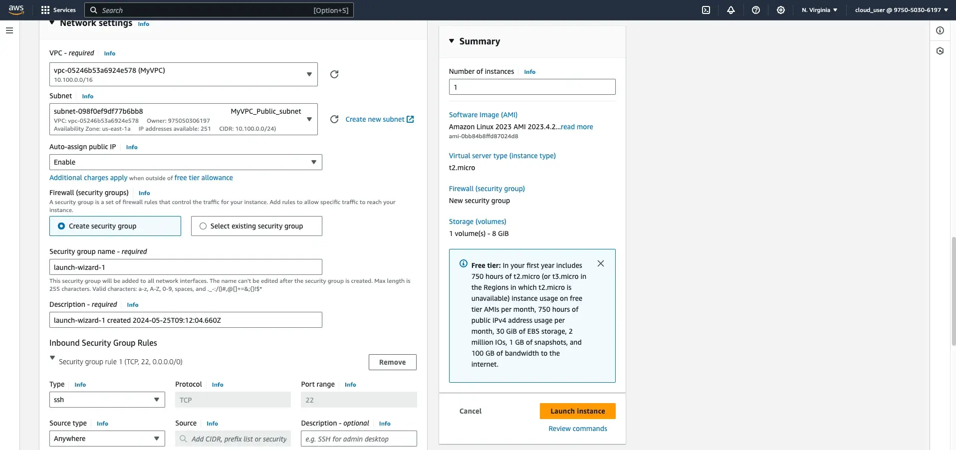 Setup network for public EC2